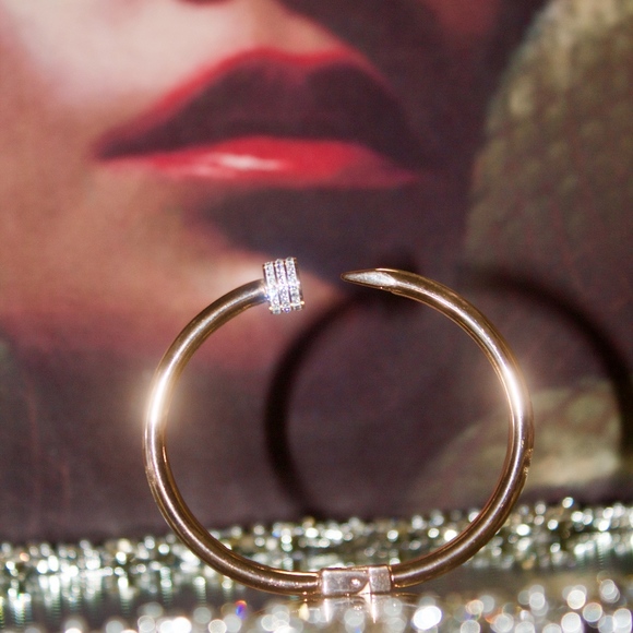 14kt Dipped Rose Gold Pave Bracelet. - Picture 7 of 7